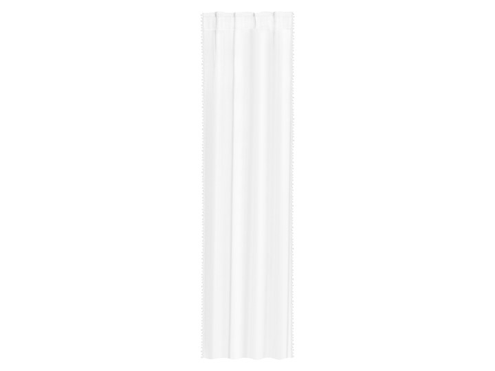 Firanka ADI biała z pomponikami 140x250 cm - Homla Zasłona prześwitująca Poliester Wzór Gładkie