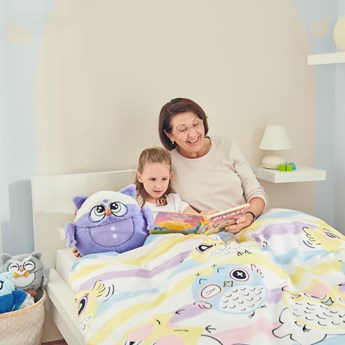 Pościel OWL bawełniana w dziecięcy wzór 2 el. 140x200 cm - Homla