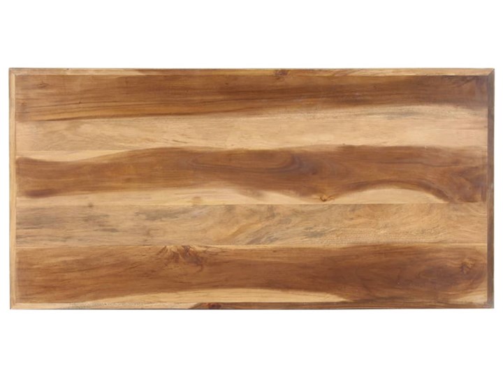 vidaXL Stół jadalniany, 120x60x75, lite drewno stylizowane na sheesham Stal Wysokość 75 cm Kolor Brązowy