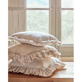 Poszewka na poduszkę - deva - naturalny - tkanina - vintage
