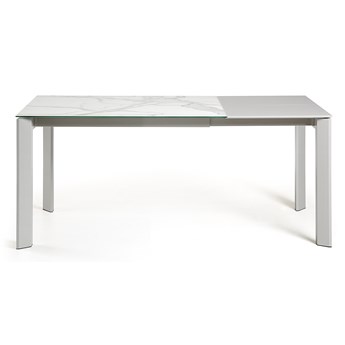 Stół do jadalni rozkładany - axis - biala - kamien / ceramika - nowoczesny