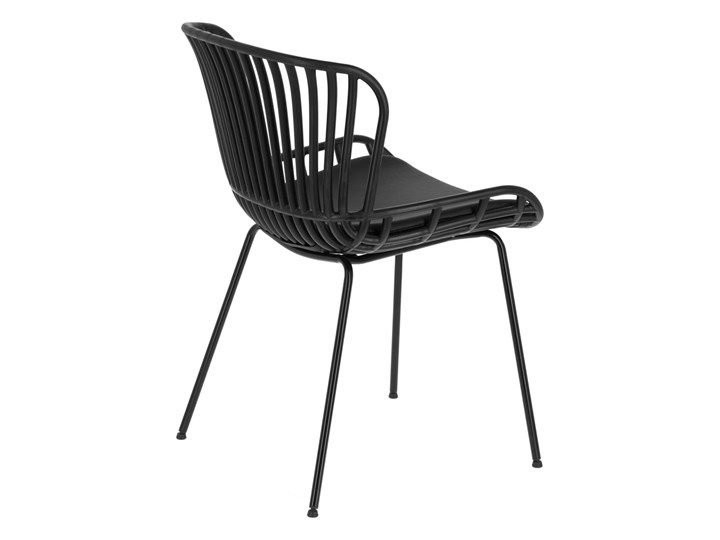 Krzesło do jadalni - surpik - czarny - plastik - nowoczesny Wysokość 80 cm Skóra Głębokość 57 cm Typ Tapicerowane Tworzywo sztuczne Szerokość 52 cm Tkanina Metal Typ Regulowane
