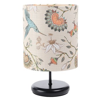 Czarna lampka nocna z motywem kwiatów - S386-Palva