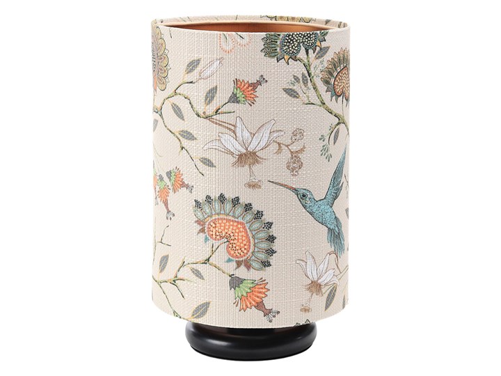 Czarna designerska lampka nocna tuba - S387-Palva Wysokość 34 cm Lampa nocna Tworzywo sztuczne Metal Tkanina Lampa z abażurem Pomieszczenie Salon