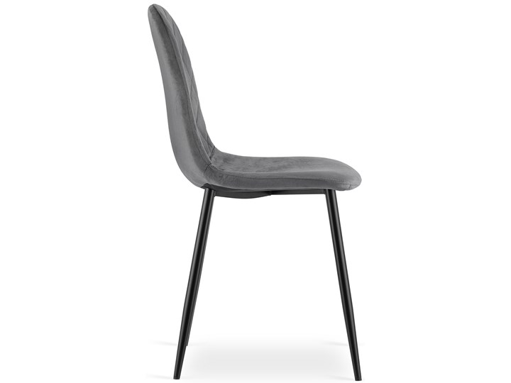 Komplet ciemnoszarych krzeseł aksamitnych 4 szt. - Paleo Pomieszczenie Jadalnia Metal Wysokość 87,5 cm Głębokość 51 cm Wysokość 87 cm Szerokość 44,5 cm Tworzywo sztuczne Tkanina Szerokość 45 cm Drewno Głębokość 50,5 cm Welur Rodzaj(n) Krzesła