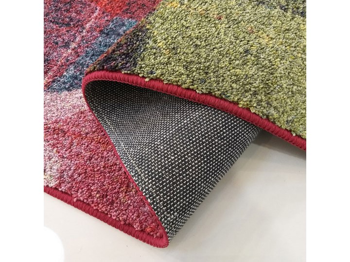 Prostokątny kolorowy dywan w liście - Mildon 80x150 cm Syntetyk Pomieszczenie Sypialnia Dywany Pomieszczenie Pokój przedszkolaka