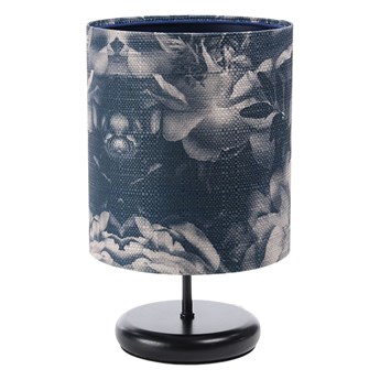 Czarno-granatowa lampka nocna w kwiaty - S395-Damis