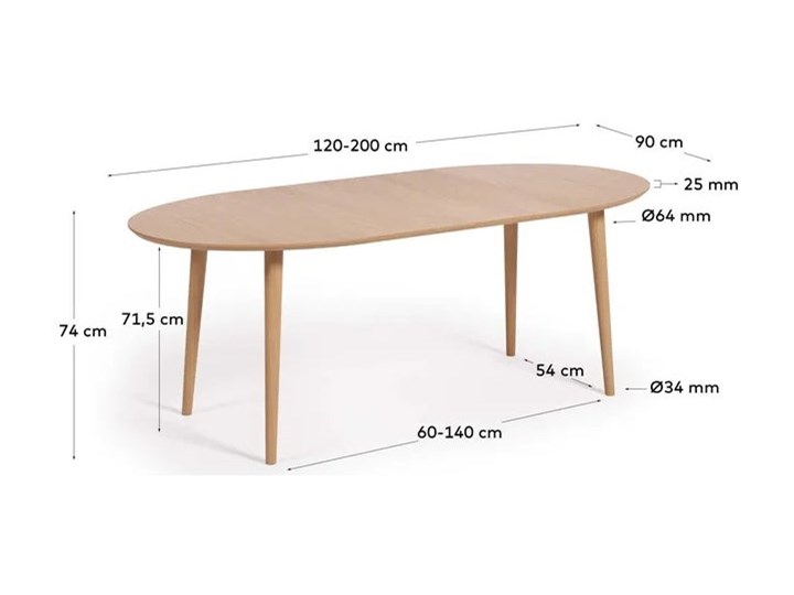 Stół rozkładany Oqui 120-200x90 cm naturalny Długość(n) 120 cm
