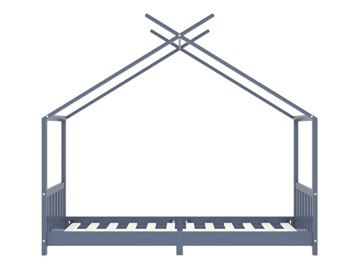 vidaXL Rama łóżka dziecięcego, szara, lite drewno sosnowe, 90 x 200 cm Domki Płyta MDF Kategoria Łóżka dla dzieci