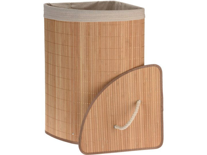 Kosz na pranie w skandynawskim stylu, bambusowy, 72 l Kategoria Tworzywo sztuczne Drewno Kolor Zielony