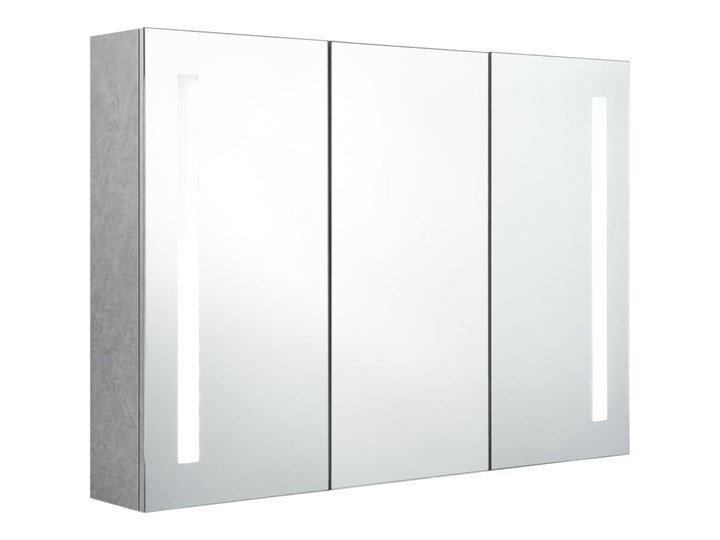 vidaXL Szafka łazienkowa z lustrem i LED, 89x14x62 cm, szarość betonu Szerokość 89 cm Kategoria Szafki stojące Szafki Płyta MDF Głębokość 14 cm Szkło Wiszące Rodzaj frontu Drzwiczki