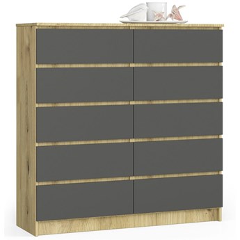 Nowoczesna komoda z szufladami dąb artisan + grafit - Zolari 3X