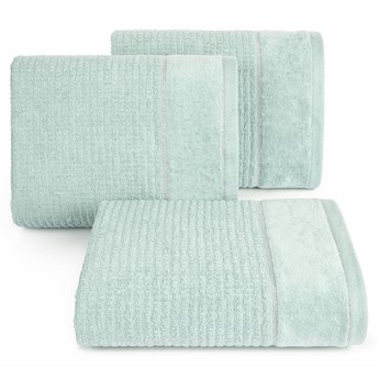 Ręcznik bawełniany z welurową bordiurą miętowy R166-09