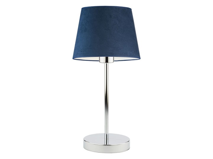 LAMPA BIURKOWA NOCNA PREXA STOŻEK WELUR Kategoria Lampy stołowe Tkanina Lampa nocna Lampa z abażurem Chrom Wysokość 47 cm Stal Styl Nowoczesny
