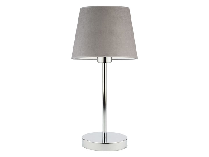 LAMPA BIURKOWA NOCNA PREXA STOŻEK WELUR Tkanina Lampa nocna Chrom Wysokość 47 cm Stal Lampa z abażurem Kolor Turkusowy Styl Nowoczesny