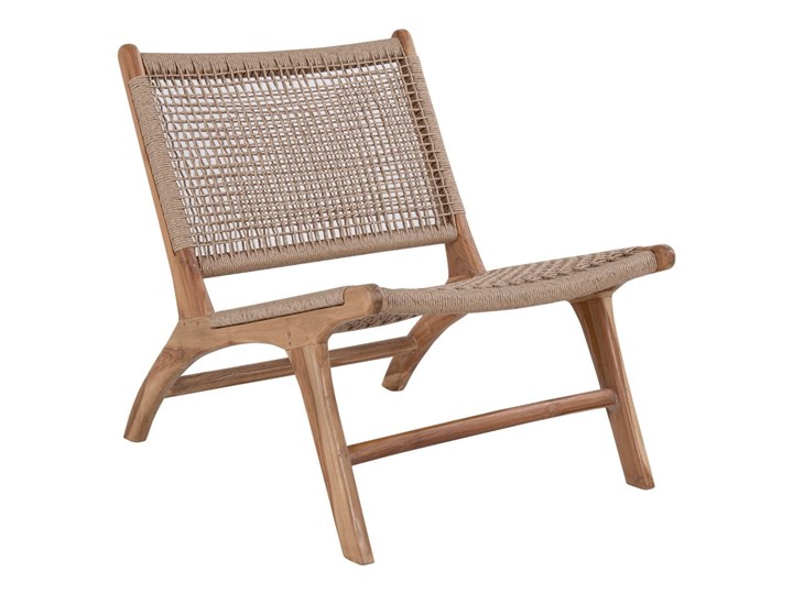 Brązowe krzesło ogrodowe z drewna tekowego Bonami Essentials Derby Rattan Drewno Kolor Brązowy
