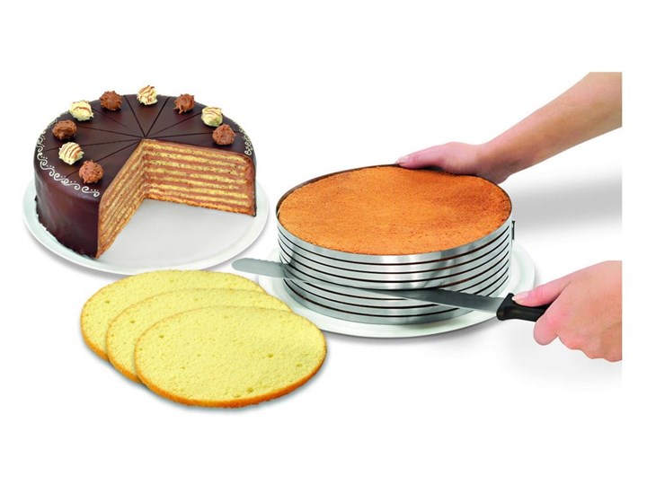 Zestaw noża i obręczy do krojenia tortów Zenker, ø 24-26 cm Kategoria Dekoracja wypieków Kolor Szary