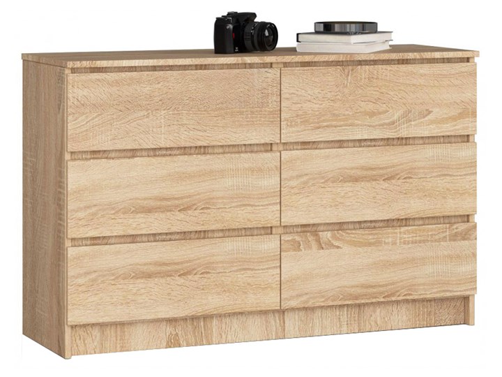 Skandynawska komoda do salonu dąb sonoma - Mirus 3X Głębokość 40 cm Wysokość 77 cm Szerokość 120 cm Płyta MDF Styl Nowoczesny