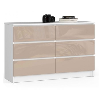 Komoda do salonu biała + cappuccino połysk - Mirus 4X