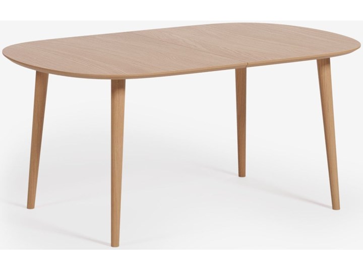 Stół rozkładany naturalny fornirowany blat drewniane nogi dąb 160-260x100 cm