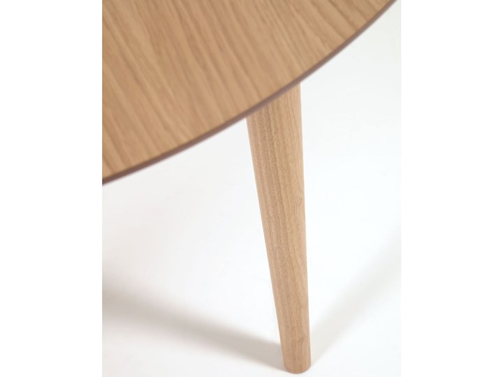 Stół rozkładany naturalny fornirowany blat drewniane nogi dąb 160-260x100 cm Płyta fornirowana Drewno Rozkładanie Rozkładane