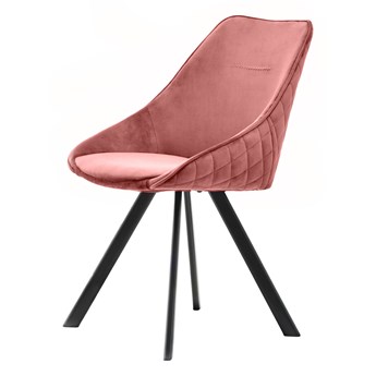 SELSEY Krzesło tapicerowane Jarel różowe pikowane