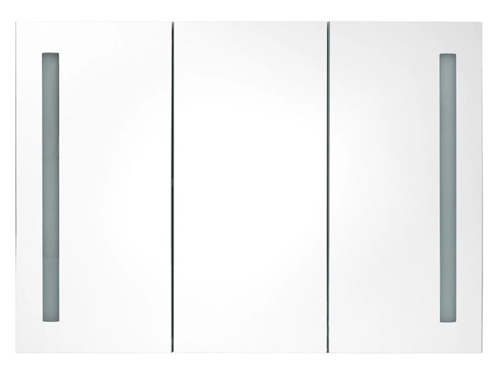 vidaXL Szafka łazienkowa z lustrem i LED, 89x14x62 cm, lśniąca czerń Szerokość 89 cm Szafki Wiszące Głębokość 14 cm Płyta MDF Szkło Kategoria Szafki stojące