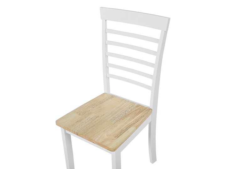 Beliani Zestaw do jadalni jasne drewno z białym kauczuk stół z 2 krzesłami komplet mebli kuchennych Stoły z krzesłami Kategoria Zestawy mebli ogrodowych