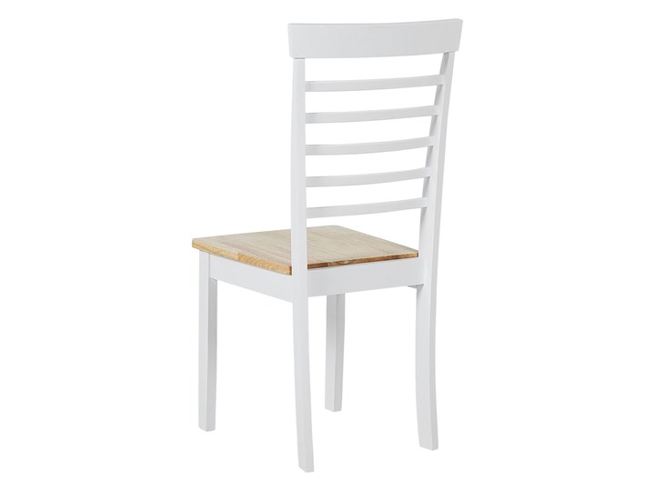 Beliani Zestaw do jadalni jasne drewno z białym kauczuk stół z 2 krzesłami komplet mebli kuchennych Stoły z krzesłami Styl Rustykalny