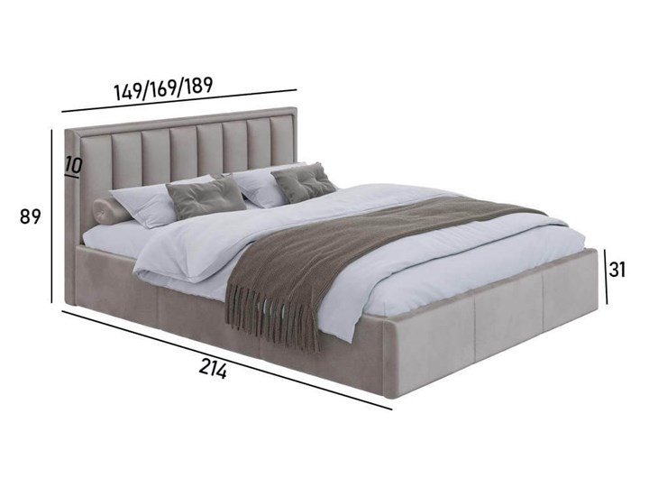 Łóżko tapicerowane 140x200 z pojemnikiem MOON / kolory do wyboru Tkanina Drewno Metal Kategoria Łóżka do sypialni