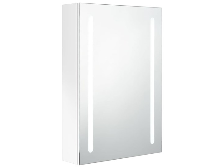 vidaXL Szafka łazienkowa z lustrem i LED, lśniąca biel, 50x13x70 cm Głębokość 13 cm Płyta MDF Szkło Szafki Wiszące Szerokość 50 cm Kolor Biały