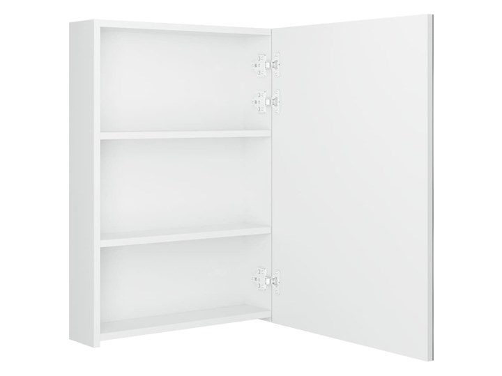 vidaXL Szafka łazienkowa z lustrem i LED, lśniąca biel, 50x13x70 cm Szkło Głębokość 13 cm Szafki Szerokość 50 cm Wiszące Płyta MDF Kategoria Szafki stojące Kolor Biały