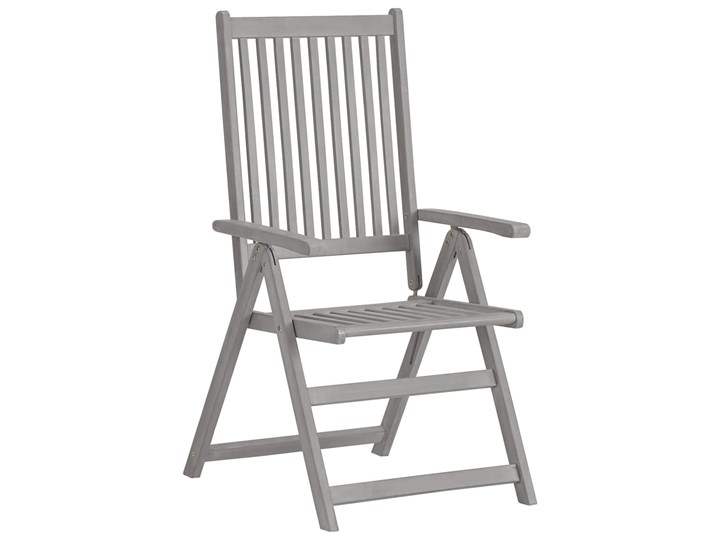vidaXL Rozkładane krzesła ogrodowe z poduszkami, 8 szt., lita akacja Krzesło składane Styl Nowoczesny Drewno Tworzywo sztuczne Kolor Beżowy