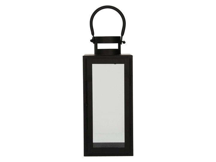 Lampion metalowy Elegance black wys. 30cm, 12 × 13 × 30 cm Szkło Kolor Czarny