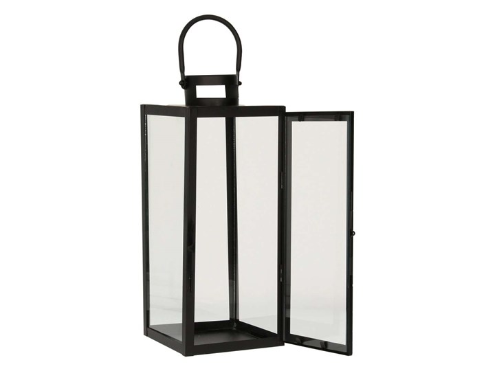 Lampion metalowy Elegance black wys. 42cm, 16 × 17 × 42 cm Szkło Kolor Czarny Kategoria Lampiony do ogrodu
