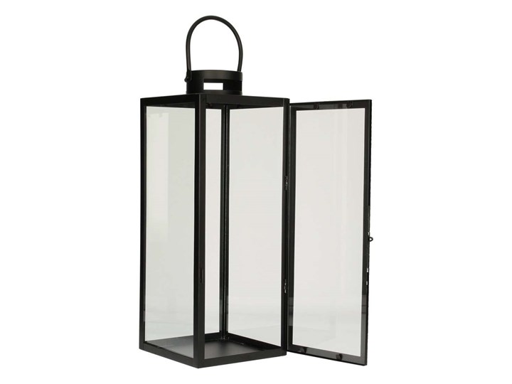 Lampion metalowy Elegance black wys.54cm, 20 × 21 × 54 cm Szkło Kolor Czarny Kategoria Lampiony do ogrodu