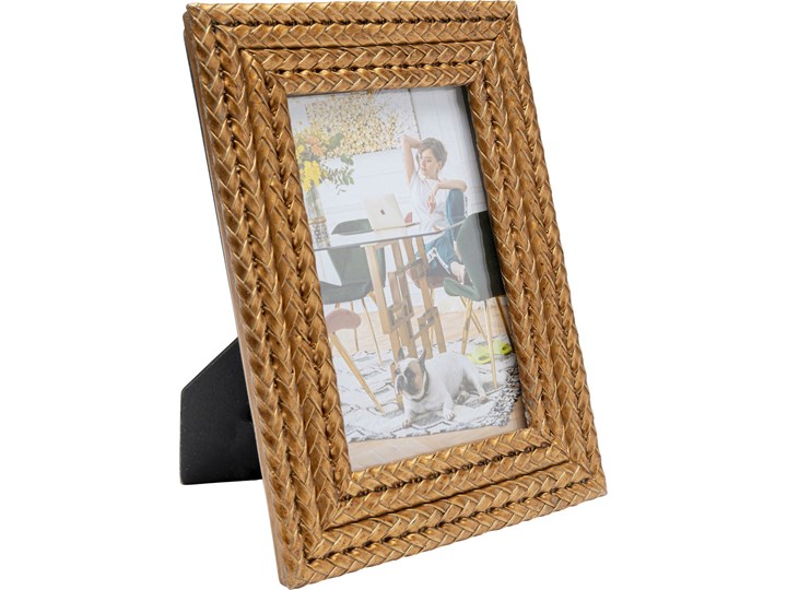 Ramka na zdjęcia Braided 17x22 cm złota Kolor Złoty Kategoria Ramy i ramki na zdjęcia
