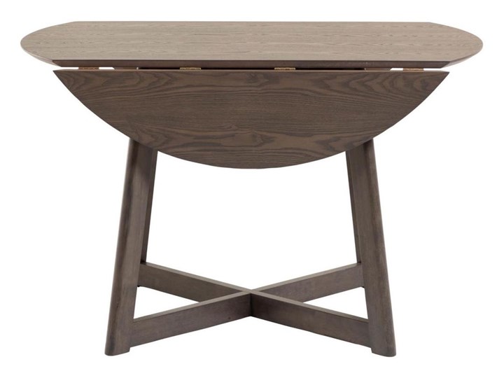 Stół okrągły rozkładany Maryse drewniany ciemnobrązowy 70(120)x75cm Płyta laminowana Drewno Długość(n) 70 cm