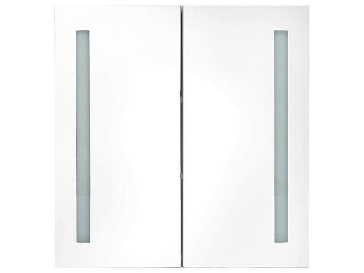 vidaXL Szafka łazienkowa z lustrem i LED, szarość betonu, 62x14x60 cm Szkło Szerokość 62 cm Płyta MDF Wiszące Szafki Głębokość 14 cm Rodzaj frontu Drzwiczki