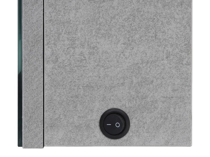 vidaXL Szafka łazienkowa z lustrem i LED, szarość betonu, 62x14x60 cm Szafki Wiszące Kategoria Szafki stojące Szerokość 62 cm Szkło Płyta MDF Głębokość 14 cm Rodzaj frontu Drzwiczki