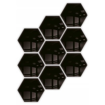 Lustro - dekoracyjne hexagon samoprzylepne 9szt 183x160mm