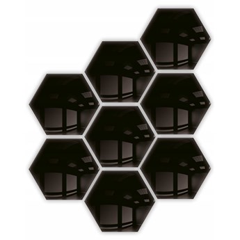 Lustro - dekoracyjne hexagon samoprzylepne 8szt 183x160mm