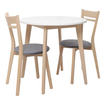 Keita stół z 2 krzesłami biały/dąb sonoma