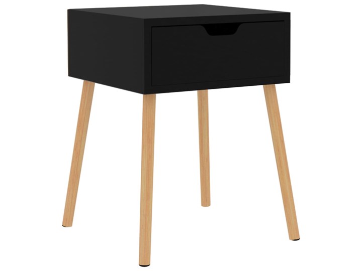 vidaXL Szafka nocna, czarna, wysoki połysk, 40x40x56 cm, płyta wiórowa Płyta meblowa Głębokość 40 cm Na dekoracje Szerokość 40 cm Styl Nowoczesny Płyta MDF Płyta laminowana Nocne Uniwersalne Typ Nocne