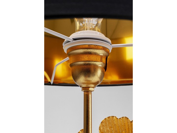 Lampa stołowa Flores Ø30x62 cm złota - klosz czarny Lampa z kloszem Kolor Biały