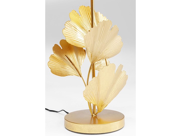 Lampa stołowa Flores Ø30x62 cm złota - klosz czarny Kolor Złoty Lampa z kloszem Kolor Biały