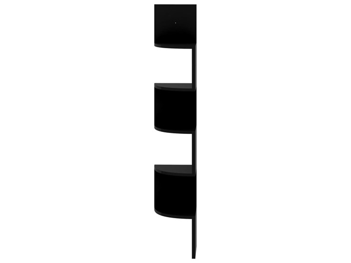 vidaXL Narożna półka ścienna, wysoki połysk, czarna, 19x19x123 cm Płyta meblowa Płyta laminowana Płyta MDF Płyta wiórowa Kolor Czarny Pomieszczenie półki do salonu