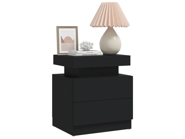 vidaXL Szafka nocna, czarna, 45x35x52 cm, płyta wiórowa Głębokość 35 cm Kolor Czarny Nocne Płyta meblowa Płyta MDF Szerokość 45 cm Płyta laminowana Typ Nocne