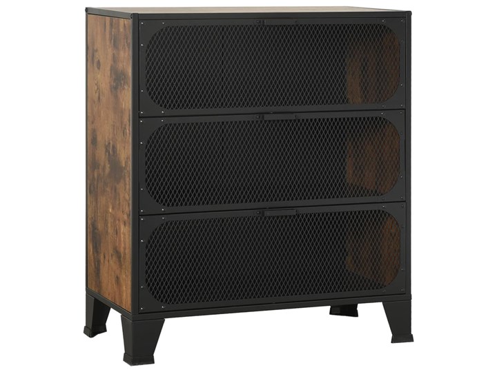 vidaXL Szafka, rustykalny brąz, 72x36x82 cm, metal i MDF Płyta laminowana Styl Industrialny Szerokość 72 cm Stojące Głębokość 36 cm Płyta MDF Pomieszczenie Salon