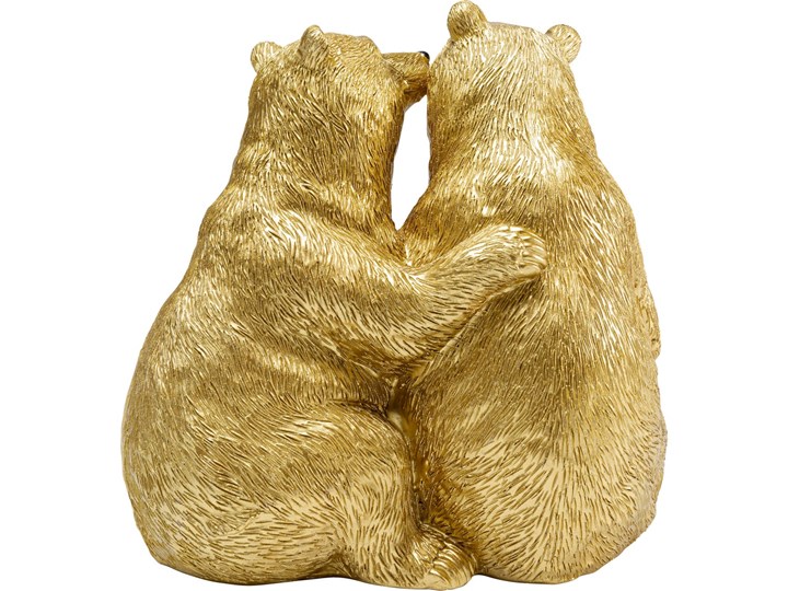 Figurka dekoracyjna Cuddly Bears 17x16 cm złota Kolor Złoty Kategoria Figury i rzeźby